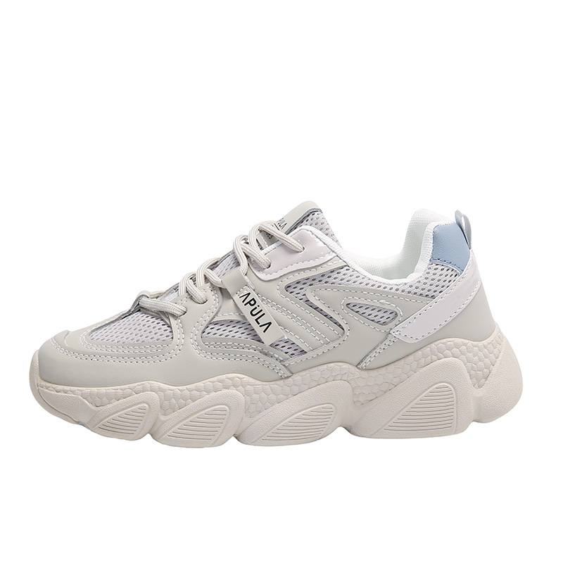 Női hálós sportcipők, fűzőzárás, PU talpbetét, PVC talp, 3-5 cm sarokmagasság (hálós felsőrész; fűzőzárás; PU talpbetét; PVC talp; 3-5 cm sarokmagasság)