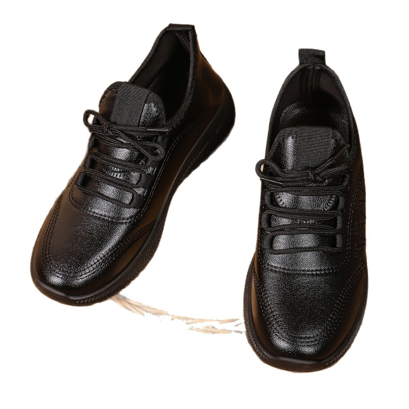 Női mindennapi cipő szintetikus bőrből, vízálló és olajálló, csúszásmentes gumitalp, EVA talpbetét, alacsony sarkú 1-3 cm