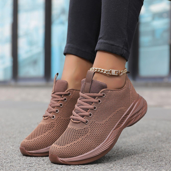 Női mesh futócipő, lélegző felsőrésszel, fűzővel, könnyű EVA talppal