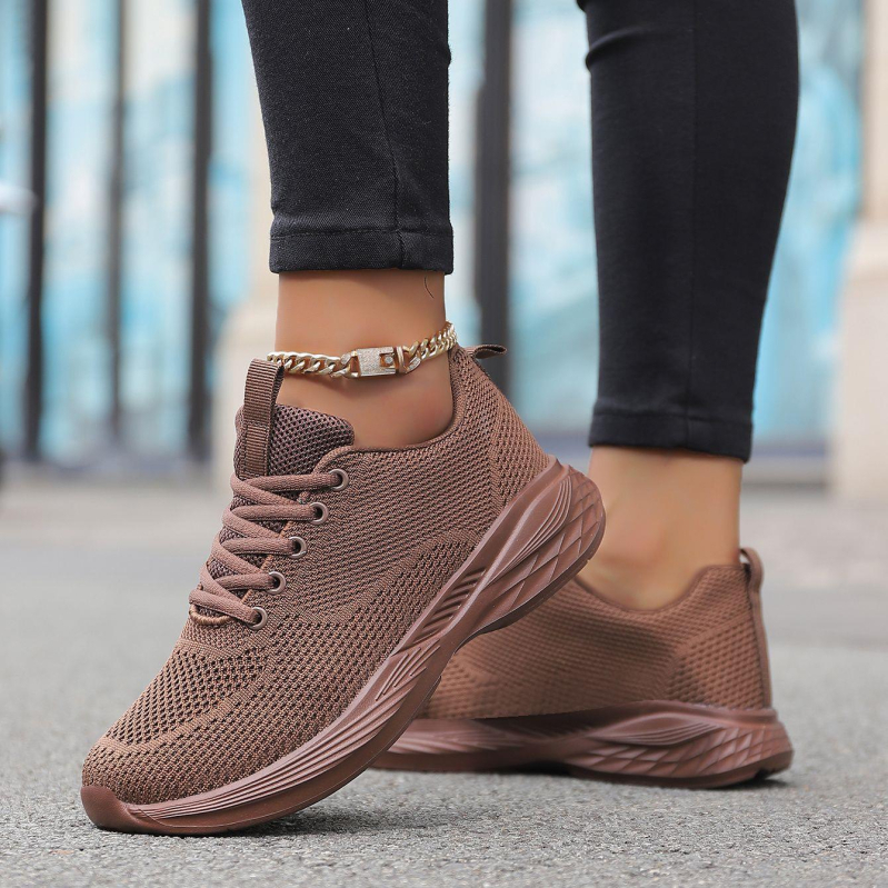 Női mesh futócipő, lélegző felsőrésszel, fűzővel, könnyű EVA talppal