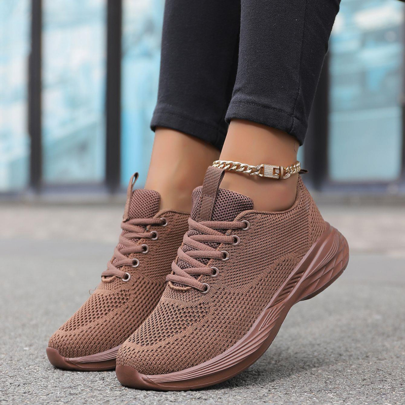 Női mesh futócipő, lélegző felsőrésszel, fűzővel, könnyű EVA talppal