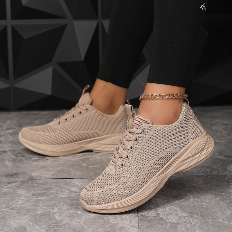 Női mesh futócipő, lélegző felsőrésszel, fűzővel, könnyű EVA talppal