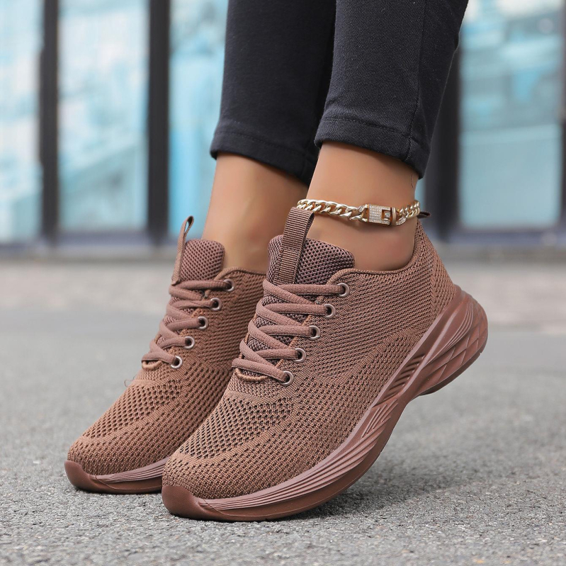 Női mesh futócipő, lélegző felsőrésszel, fűzővel, könnyű EVA talppal