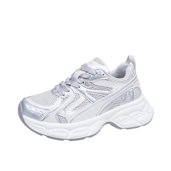 Дамски маратонки с дебела подметка за повдигане na височината — леки, дишащи, противохлъзгащи, с връзки