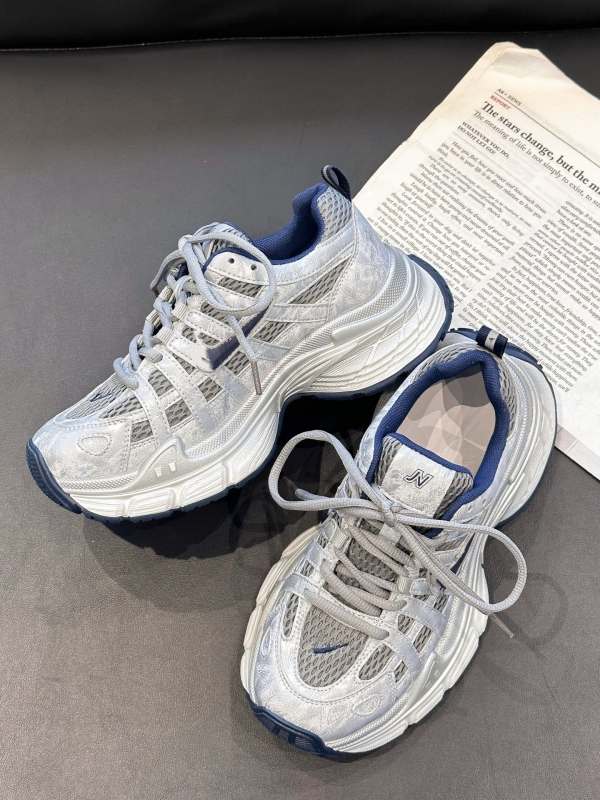 Дамски обувки тип dad shoes, кежуъл стил, леки, с мека подметка, връзки за стягане, нисък връх, дишаща мрежеста подплата