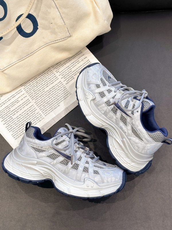 Дамски обувки тип dad shoes, кежуъл стил, леки, с мека подметка, връзки за стягане, нисък връх, дишаща мрежеста подплата