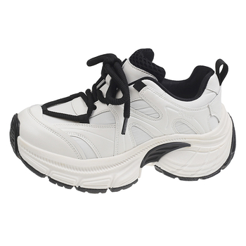 Ženske tenisice tipa dad shoes s platformom – PU gornji dio, gumena podloga, 3-5 cm debeli potpet, prednje vezanje, mrežasta unutrašnjost