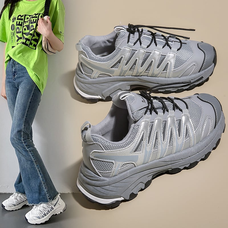 Cipele Dad Shoes: prozračne, s debelim potplatom, s prednjim vezivanjem, korejskog stila gornji dio od sintetičke kože