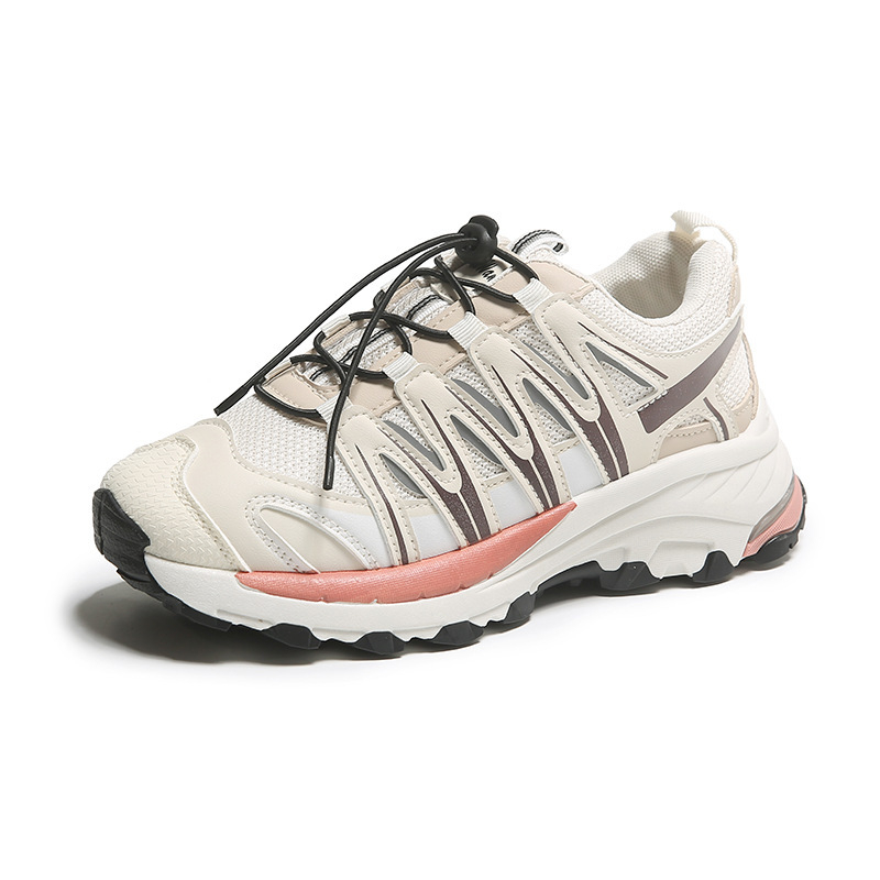 Cipele Dad Shoes: prozračne, s debelim potplatom, s prednjim vezivanjem, korejskog stila gornji dio od sintetičke kože