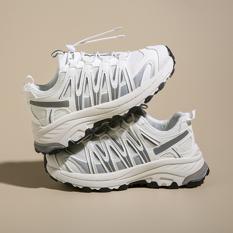 Cipele Dad Shoes: prozračne, s debelim potplatom, s prednjim vezivanjem, korejskog stila gornji dio od sintetičke kože