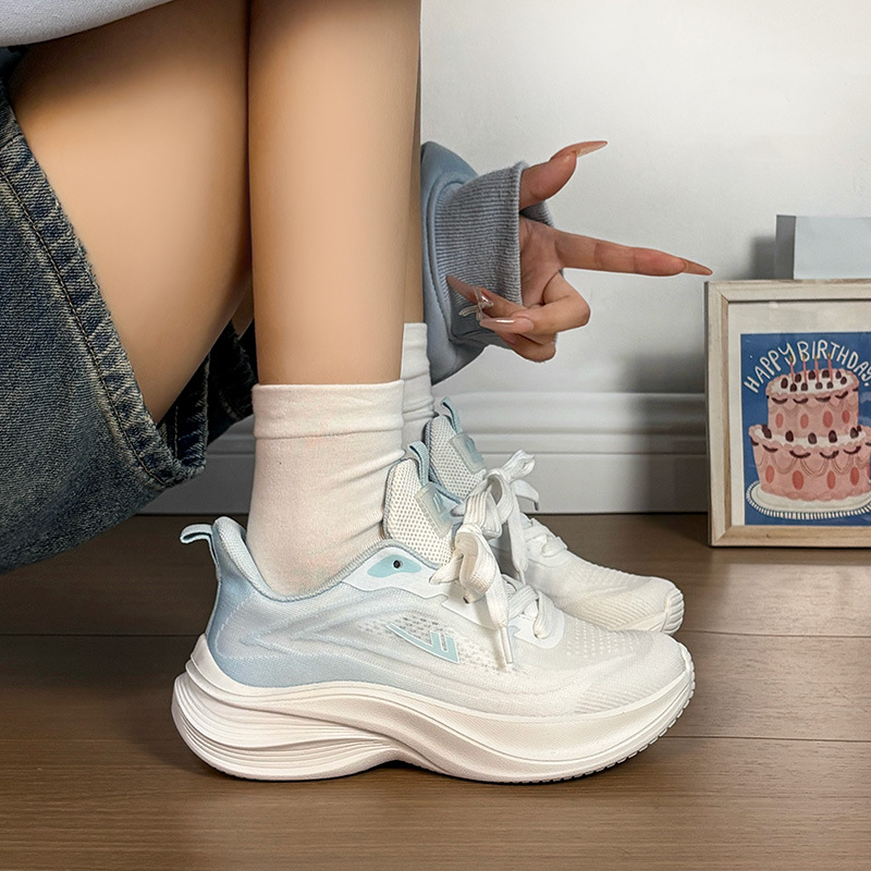 женски маратонки за бягане с мрежеста горна част, EVA стелка, PVC подметка, нисък връх, връзки