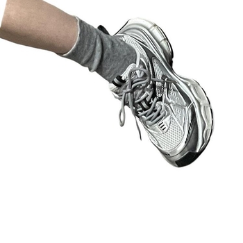 Ежедневни дядовски маратонки - нисък връх, мрежеста горна част, връзки, гумена подметка, дамски равни обувки