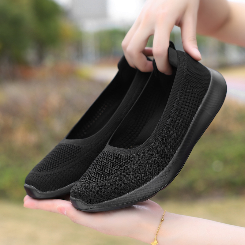 Pantofi dama casual cu talpă plată, partea superioară respirabilă din plasă, vârf rotund, închidere cu șiret în față