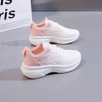 Dámske sieťové bežecké tenisky - jednoduchý štýl, zapínanie vpredu na šnúrky, Výška päty: stredná (3–5 cm), Vrchný materiál: Super vlákno, Podešev: EVA, Vnútorná stielka: EVA