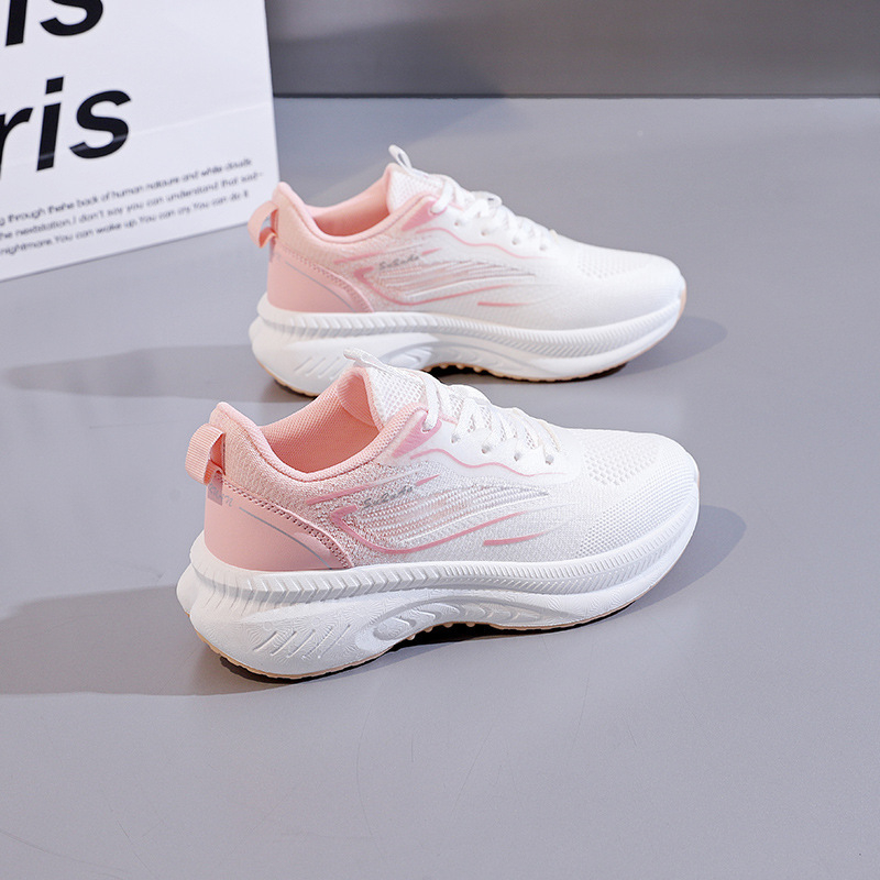 Dámske sieťové bežecké tenisky - jednoduchý štýl, zapínanie vpredu na šnúrky, Výška päty: stredná (3–5 cm), Vrchný materiál: Super vlákno, Podešev: EVA, Vnútorná stielka: EVA