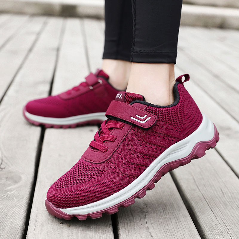 Cipele za hodanje za muškarce i žene srednje i starije dobi, prozračne, lagane, Fly-Knit gornji dio, gumeni đon