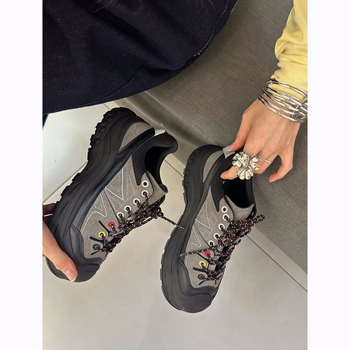 Baxani platform tenisice, okrugli vrh, gornji dio od split kože, mat tekstura, 4 cm platforma