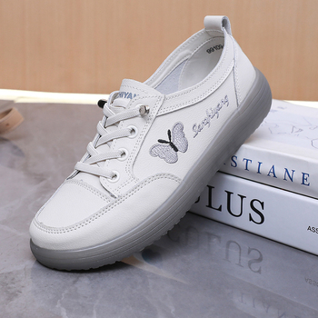 Ženske cipele od prave kože, slip-on s okruglim vrhom, gornji dio od dvostruke kože, unutarnja koža, elastično zatvaranje