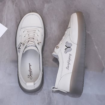 Ženske cipele od prave kože, slip-on s okruglim vrhom, gornji dio od dvostruke kože, unutarnja koža, elastično zatvaranje