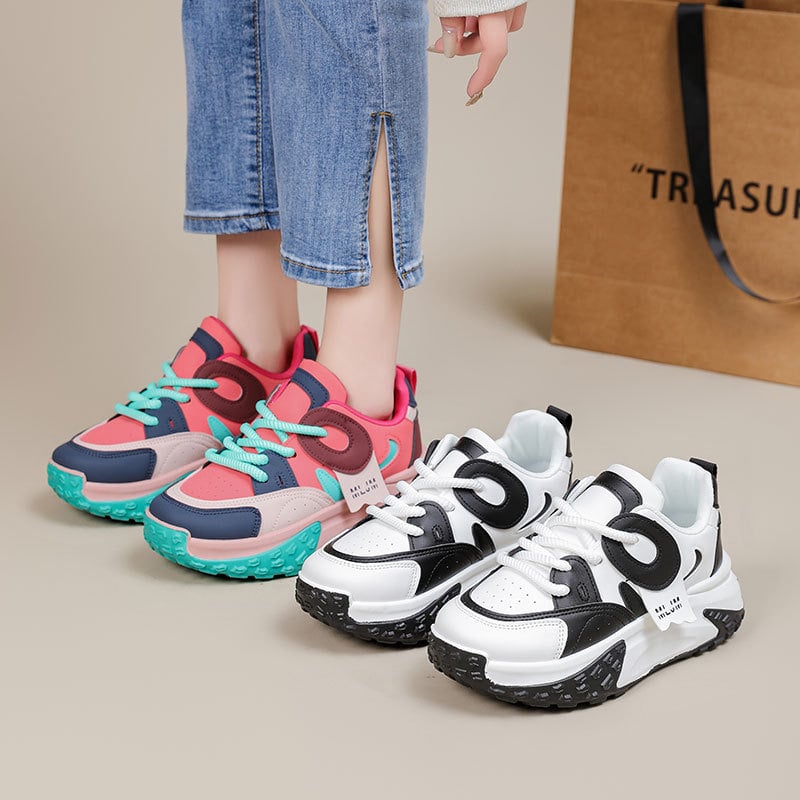 Dad Shoes za žene, korejskog stila, ležerno, prozračne, lake, s prednjim vezivanjem