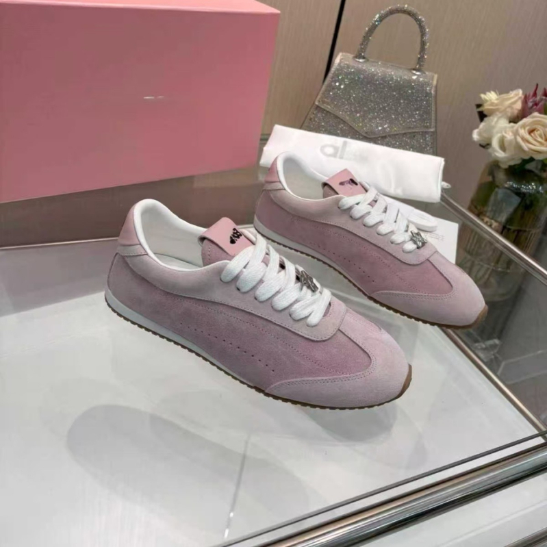 Ежедневни маратонки за бягане със велурено горно, кръгъл нос, връзки, гумена подметка, унисекс, ниско горно