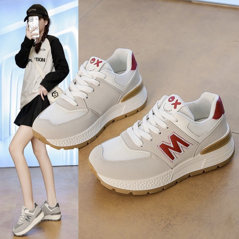 Дамски кецове за ежедневието с мрежеста горна част, гумена подметка, PU стелка, връзки, нисък връх