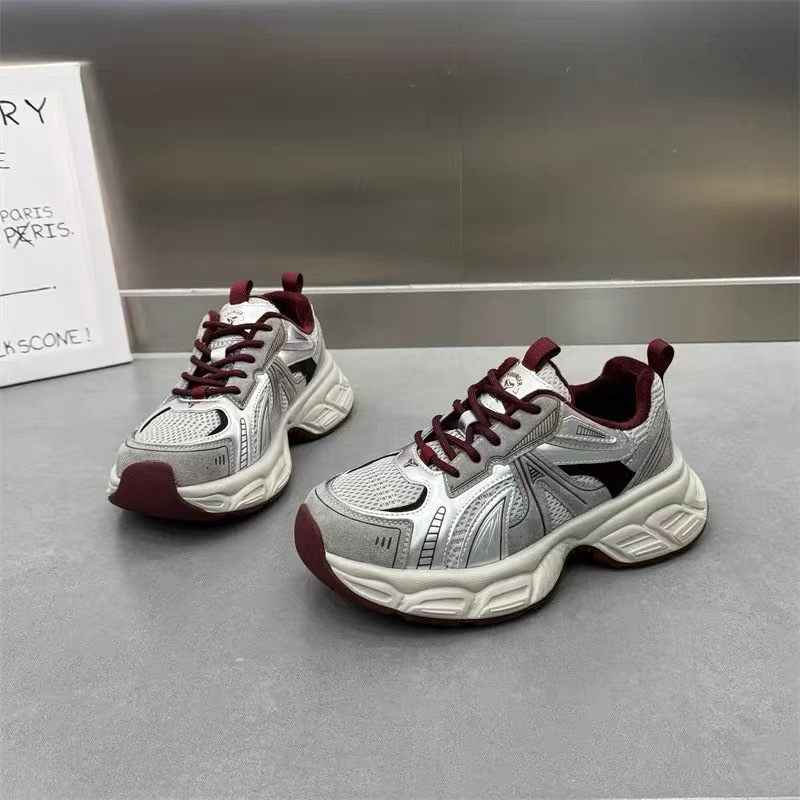 Ženske tenisice, dad shoes stil, visoki gornji dio 3–7 cm, vezanje, gumena potplata, EVA uložak