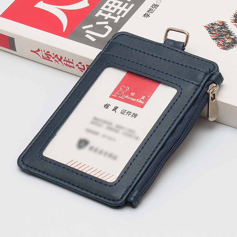Държач за карти с PU кожа и шнур, много слотове, сгъваем, подходящ за ежедневна употреба, стил Cross-Border Trend