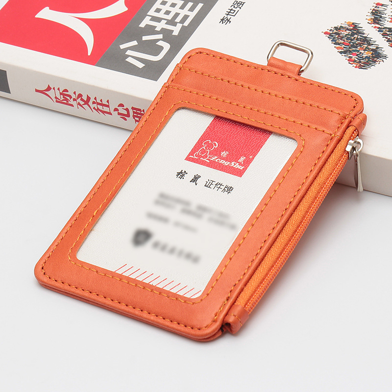 Държач за карти с PU кожа и шнур, много слотове, сгъваем, подходящ за ежедневна употреба, стил Cross-Border Trend