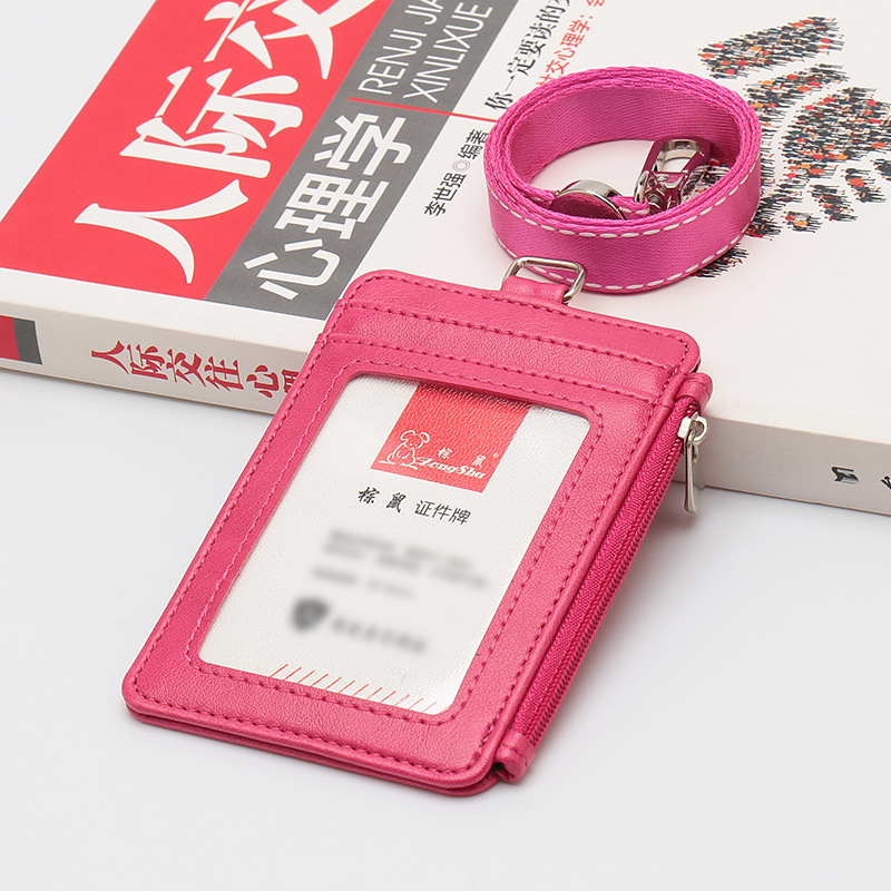 Държач за карти с PU кожа и шнур, много слотове, сгъваем, подходящ за ежедневна употреба, стил Cross-Border Trend