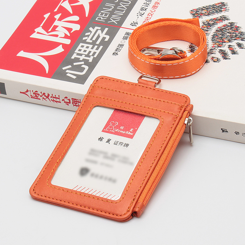 Държач за карти с PU кожа и шнур, много слотове, сгъваем, подходящ за ежедневна употреба, стил Cross-Border Trend