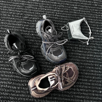 Ženske tenisice Dad Shoes, gornji dio od kože goveda i sintetičkih materijala, gumeni potplat, ravna peta, prednje vezivanje