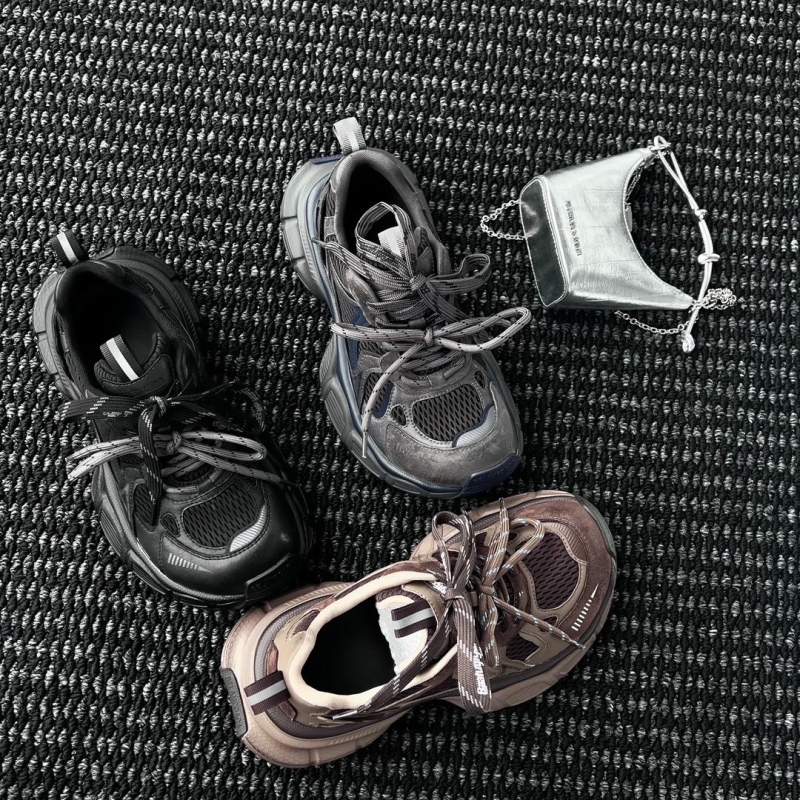 Ženske tenisice Dad Shoes, gornji dio od kože goveda i sintetičkih materijala, gumeni potplat, ravna peta, prednje vezivanje