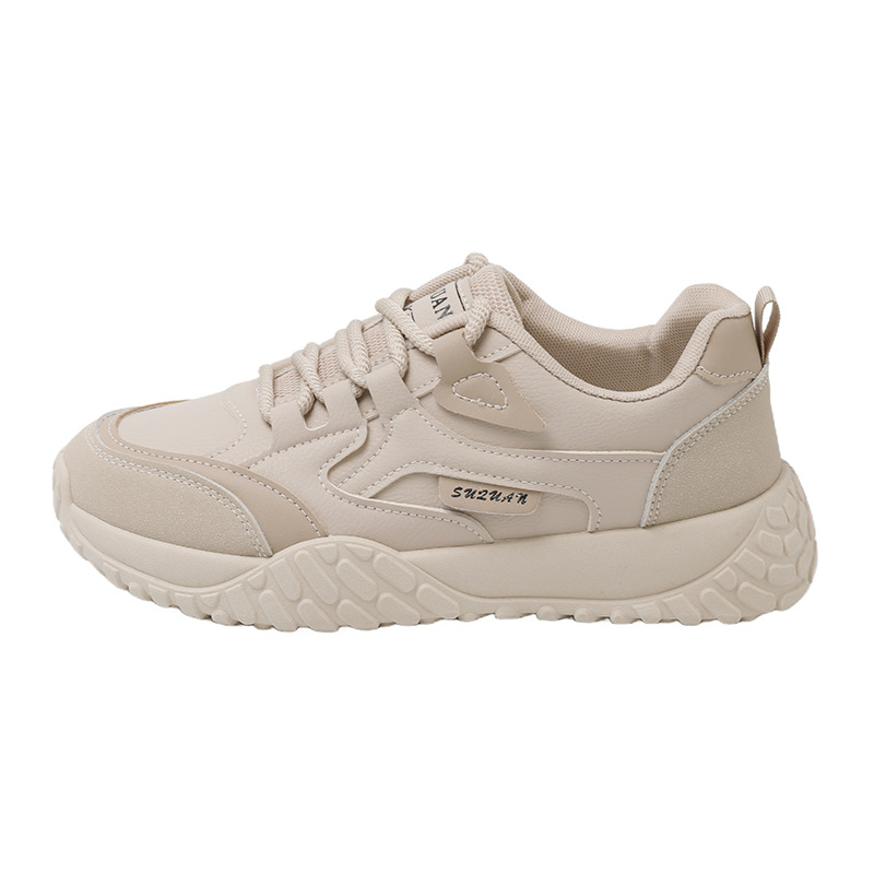 Patike, korejska verzija, ležerni stil; kožni gornji dio, mrežasta unutrašnjost, gumena potplata, vezanje šnurkama, okrugli vrh, ravna peta, EVA uložak