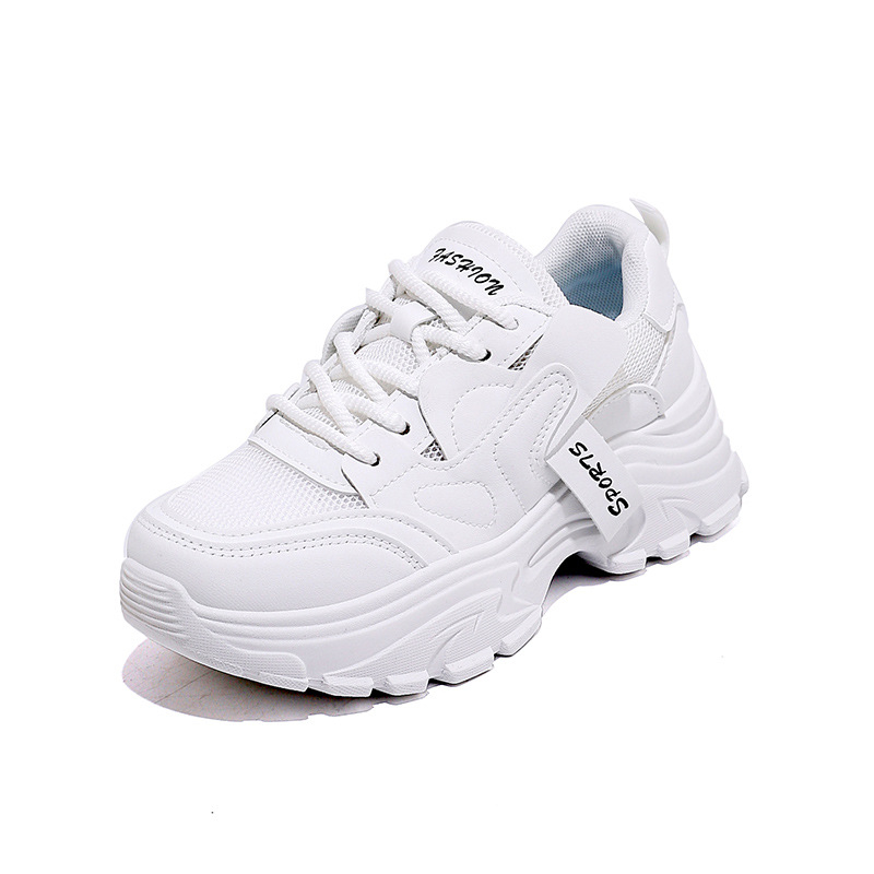 Ženske tenisice u korejskom stilu dad shoes, prozračni mrežasti gornji dio, PU gornja, debela potplata 3–5 cm, injekcijski oblikovana potplata, vezanje šnirama