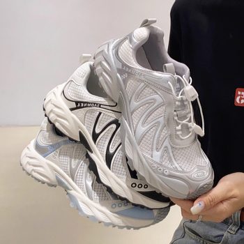 Casual dad shoes za planinarenje s mrežastim gornjim dijelom, gumena potplat, 3–5 cm debeli peta, prednje vezanje, EVA uložak