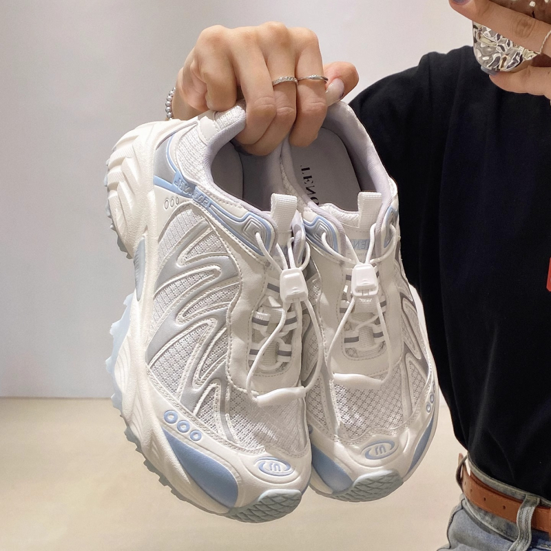 Casual dad shoes za planinarenje s mrežastim gornjim dijelom, gumena potplat, 3–5 cm debeli peta, prednje vezanje, EVA uložak