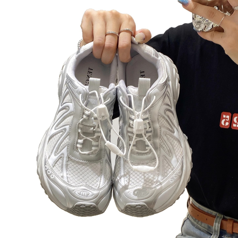 Casual dad shoes za planinarenje s mrežastim gornjim dijelom, gumena potplat, 3–5 cm debeli peta, prednje vezanje, EVA uložak