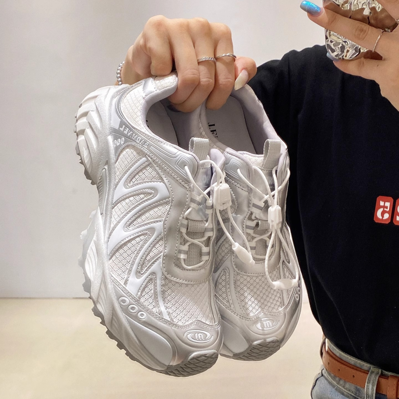 Casual dad shoes za planinarenje s mrežastim gornjim dijelom, gumena potplat, 3–5 cm debeli peta, prednje vezanje, EVA uložak