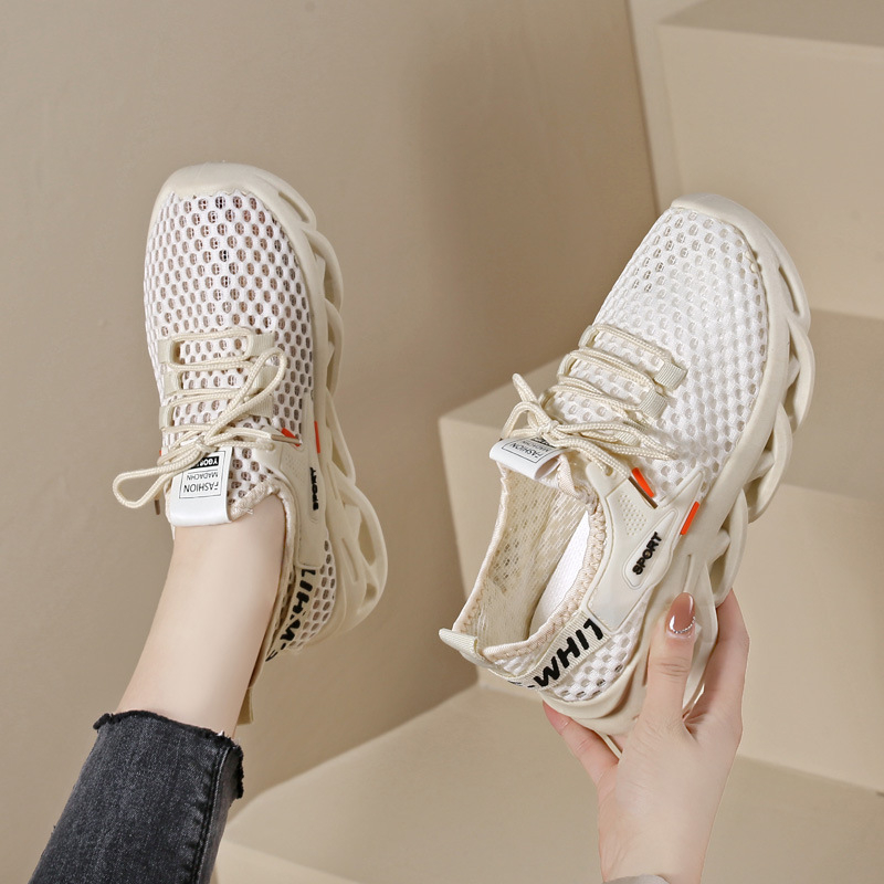 Женски мрежести спортни маратонки за ежедневна употреба, дишащ горен слой от мрежа, текстилна стелка, EVA подметка, бързосъхващ дизайн