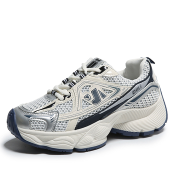 Дамски обувки в стил dad shoes с PU горна част от мрежеста материя, инжекционна подметка, с кръгъл нос, нисък връх, дишащ вътрешен слой, модел L1001