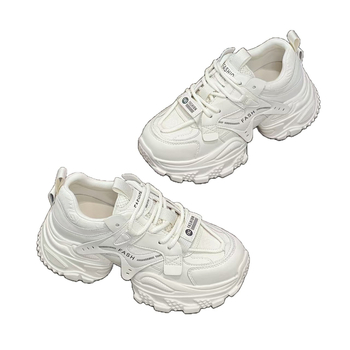 Дамски обувки на платформа от естествена кожа с флийс подплата, кръгъл нос, предно връзване, висок горен край, дебела платформа 6–8 см