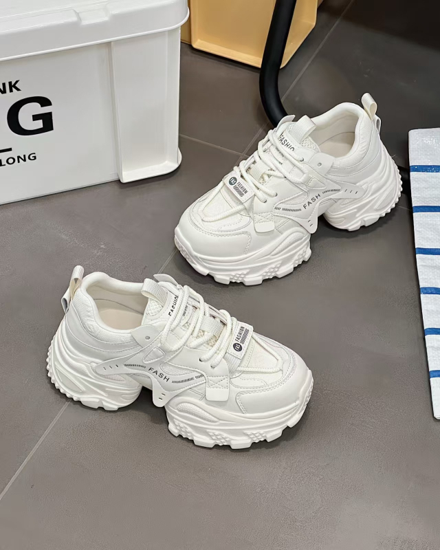 Дамски обувки на платформа от естествена кожа с флийс подплата, кръгъл нос, предно връзване, висок горен край, дебела платформа 6–8 см