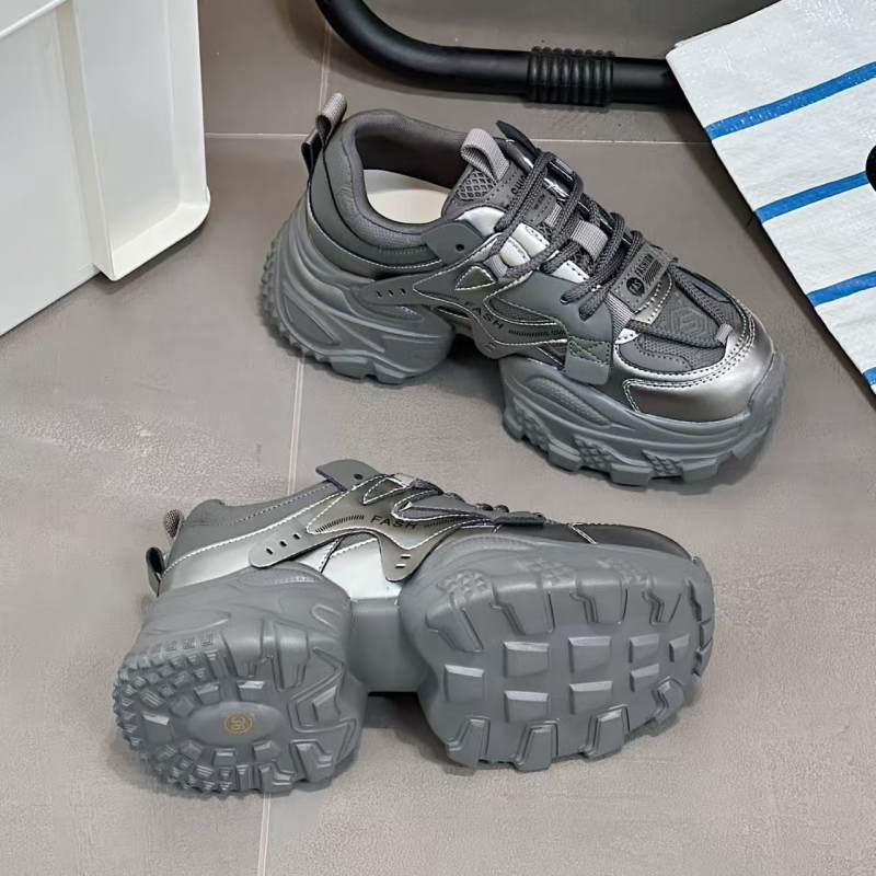 Дамски обувки на платформа от естествена кожа с флийс подплата, кръгъл нос, предно връзване, висок горен край, дебела платформа 6–8 см