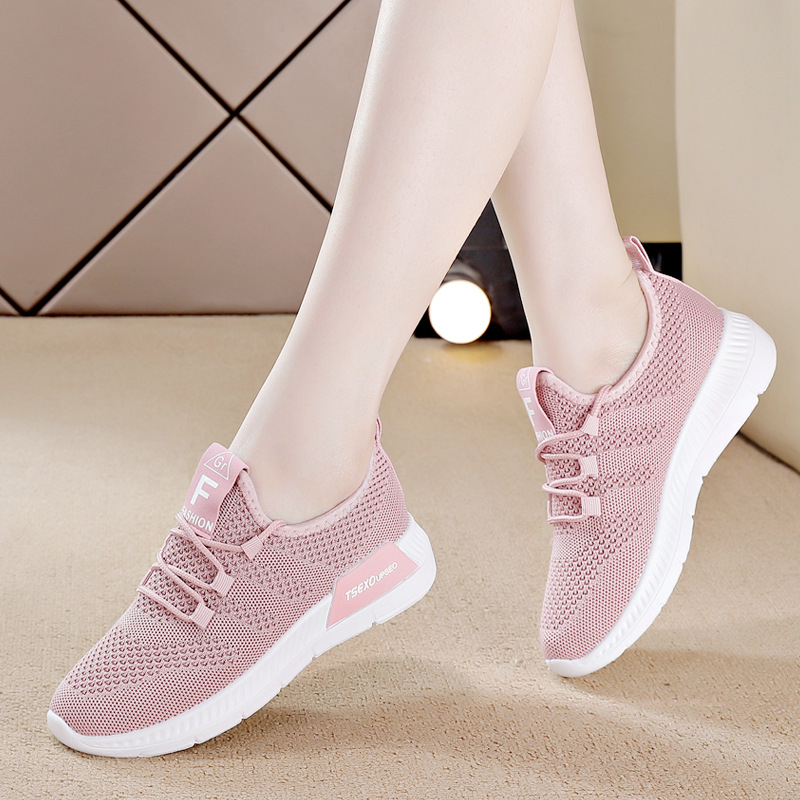 Ženske Flyknit mrežaste tenisice – prozračne, lagane, s vezanjem, zaobljeni vrh