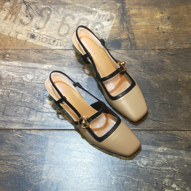 Ženske Mary Jane sandale s kvadratnim vrhom, PU gornji dio, retro stil, visoke pete 6–8 cm, kopča