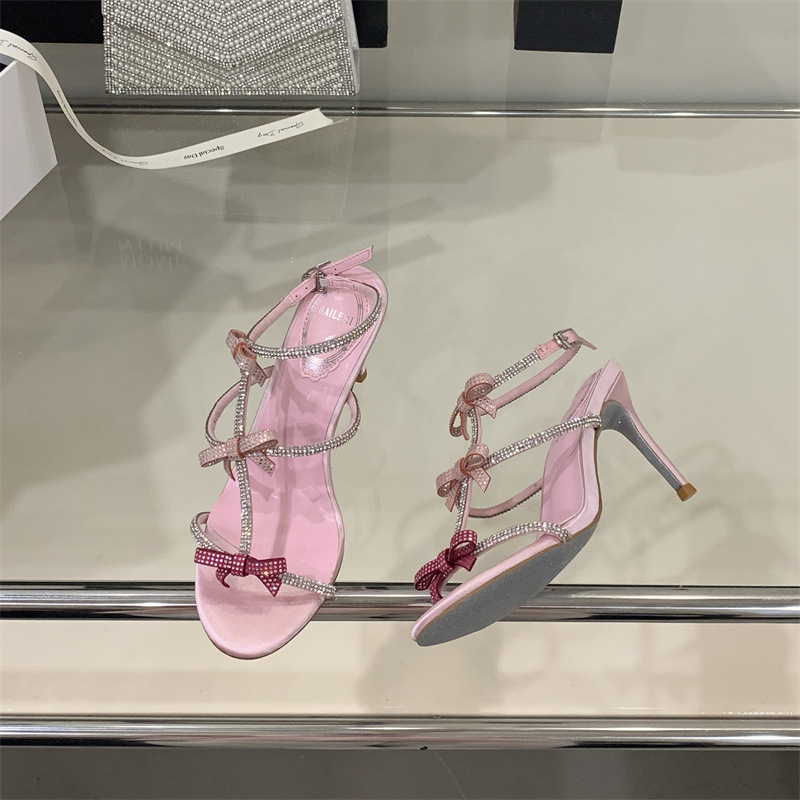 Sandale de plajă în stil prințesă, cu deget în formă de gură de pește, toc ultra-înalt (>8 cm), talpă instabilă