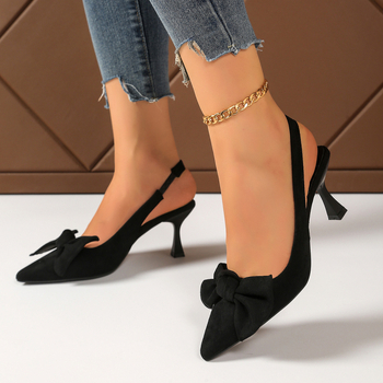 Sandale feminine cu deget deschis, toc subțire 3-6 cm, curea cu cataramă, partea superioară PU, stil minimalist