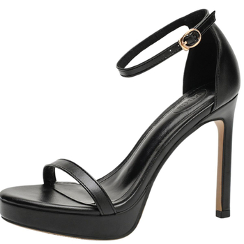 Jednopásové sandále, PU vrchná časť, kórejský štýl, tenký podpätok 6–8 cm, okrúhla špička