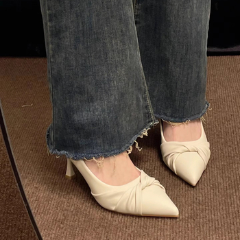 Ženske cipele s oštrim vrhom i visokim petom - PU gornji dio, unutarnja od mikrovlaknastog kože, gumeni potplat